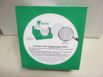 Schwartz Filter Disks 6.5" 100 Count Box Non-Gauze Milk Filters