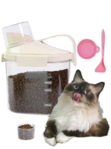2-3lb Dog Food Storage Containers, Cat Food Container for 2-3 lbs, Dog food storage Airtight Storage with Measuring Cup, Can Lid and Can Scoop - size: Small