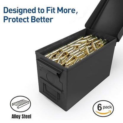 HARDROCK Metal Ammo Can, Ammo Box - color: Black, size: 50cal *6