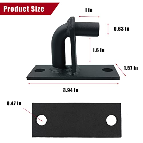 2 Pack Wall Mount Gate Hinges, Heavy Duty Chain Link Fence Gate Hinges with 5/8 Hinge Pin for Fences & Farm Gates, Black - color: Black-2pcs