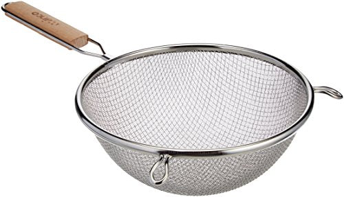 Winco MS3A-8D Strainer with Double Fine Mesh, 8-Inch Diameter, Medium, Stainless Steel, Tan - size: Medium