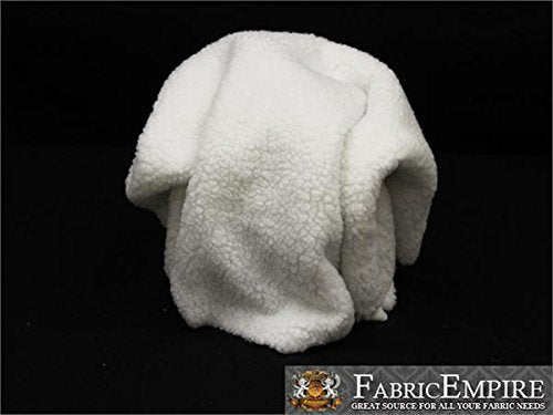 Heavy Duty Sherpa Sheep Skin 60" Wide - 21oz per Yard, 7.7mm Sold by The Yard (White) - color: White, size: Heavy Duty Sherpa