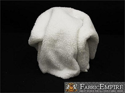 Heavy Duty Sherpa Sheep Skin 60" Wide - 21oz per Yard, 7.7mm Sold by The Yard (White) - color: White, size: Heavy Duty Sherpa