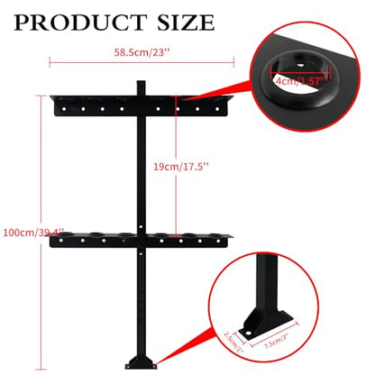 MEWSDEN Trailer Racks for Lawn Equipment, Trailer Tool Rack Shovel Holder for Shovels, Rakes, Hoes, Landscape Hand Tool Rack for Open Trailers, Lawncare Accessories, with 6 Tool Holes&Rubber Grommets
