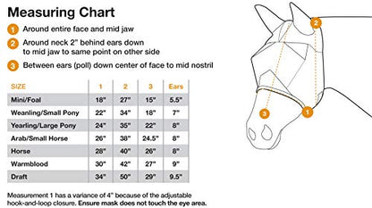 Cashel Quiet Ride Fly Mask, Long Nose and Ears, Black, Yearling - size: Yearling