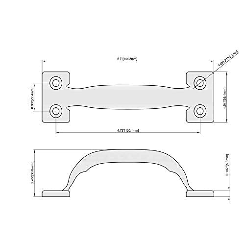 Litepak Premium Cabinet Handles 5-3/4" Kitchen Cabinet Drawer Pulls Furniture Barn Utility w Screws (15 Pack, Zinc Plated (Silver)) - color: Zinc Plated (Silver), size: 15 Pack