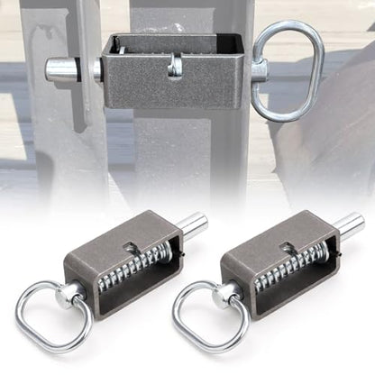 Heavy Duty Trailer Gate Latch, Weld-On 5/8" Spring Latch Assembly with Plain Tube, 2 Packs Spring Loaded Latch Pin, Universal Long Spring Lock Steel Latch for Trailer