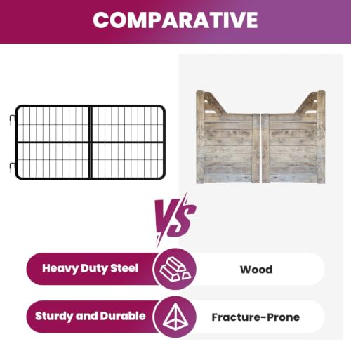 Stall Guard for Horses 48x24 Inch Heavy Duty Steel Two Way Door for Barn Corral and Stable Enclosures with Rust Resistant Coating
