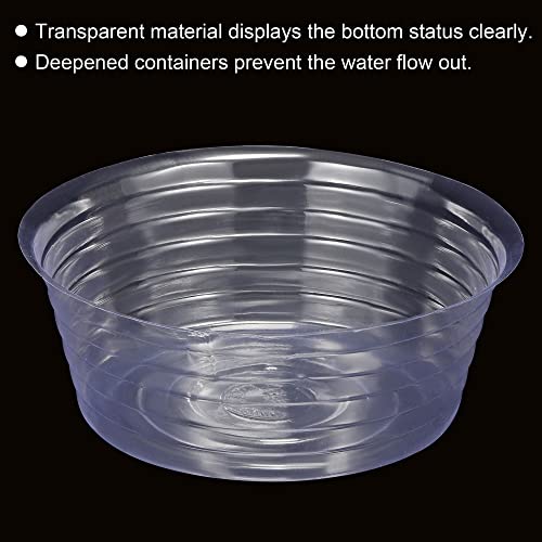 MECCANIXITY Plant Pot Saucer 9 Inch Plastic Round Flower Drip Tray for Indoor Outdoor, Clear Pack of 20 - size: 22.8x9cm