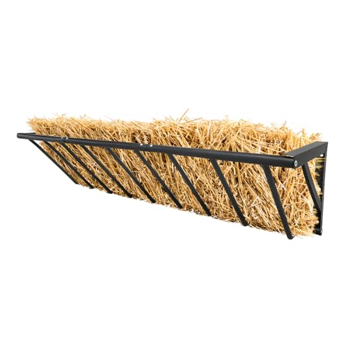 PeakPursuit Hay Feeder for Horses, 63" Long Wall Mounted Hay Rack
