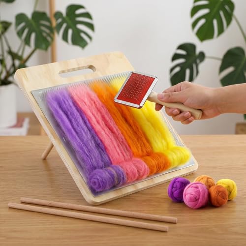 Jucoan Wool Carder Blending Board Set, Large Tilted Blending Board