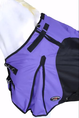 Challenger 1200D Horse Turnout Waterproof Heavy Weight Winter Blanket 5EE20PR - color: Purple/Black, size: 74 inches