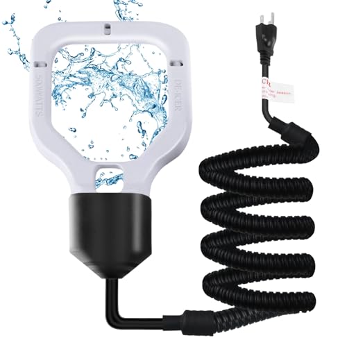 Varesee 500W Chicken Water Deicer, 50Gal for Plastic Waterer, Liverstock Water Heater, Cast Aluminum Submersible De-icer, Bird Bath Deicer with Built-in Thermostat Control