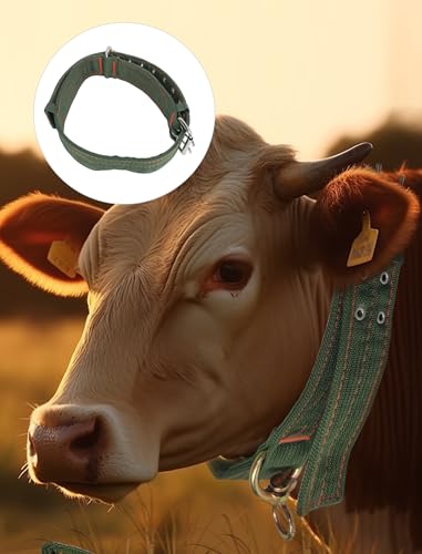 Adjustable Nylon Thickened Cattle Collar with 2 Rows Metal Buckle