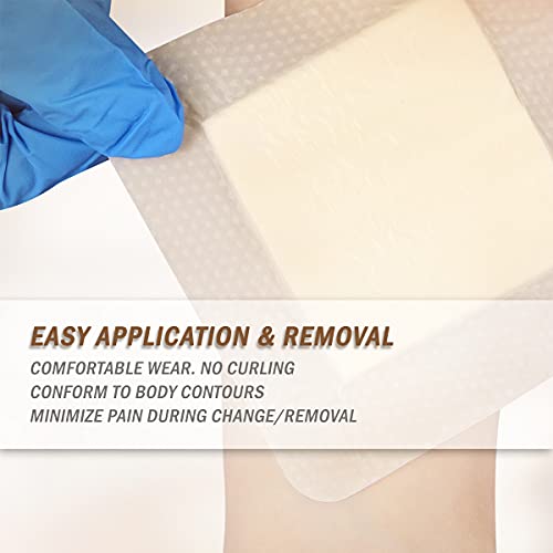 EVERLIT Care Silicone Foam Dressing with Adhesive Border | Highly Absorbent Hypoallergenic Bandages for Chronic Wounds, Bed Sores, Pressure Ulcers | Gentle & Secure Adhesion (3" x 3" | 10 Pack) - size: 3" x 3" | 10 Pack