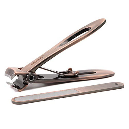 Ultra Wide Jaw Opening Nail Clippers Set, Toenail Clippers for Thick Nails, Heavy Duty Nail Cutter, Stainless Steel Toe Nail Clippers for Seniors, Men & Women Manicure,Pedicure,Big(Bronze) - color: Bronze