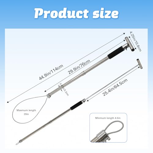 Dog Catcher Pole Animal Control Pole Cat Catcher Pole Heavy Duty Catch Pole Trap Kit for Dogs, Pig Fox, Hog and Other Wildlife, Length 30 inches