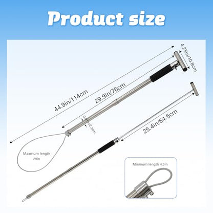 Dog Catcher Pole Animal Control Pole Cat Catcher Pole Heavy Duty Catch Pole Trap Kit for Dogs, Pig Fox, Hog and Other Wildlife, Length 30 inches