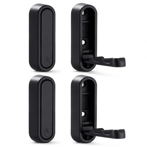Folding Wall Hooks, 4 Pack Black Heavy Duty Coat Hooks, Screw Mounted - color: Black, size: 4 Pack