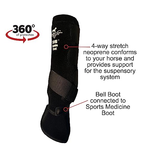 Professional's Choice Equine Smb Combo Front Boot, Pair (Medium, Black)