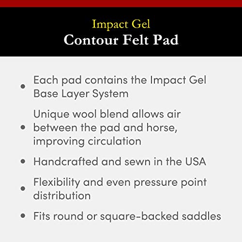 Impact Gel Contour Felt Saddle Pad - color: Gray, size: 32 inches (with 1 inch pad)