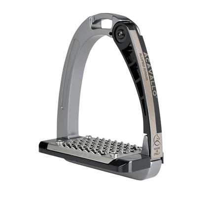 Acavallo Alupro Junior Stirrups, One Size, Black, Set of 2 - color: Titanium