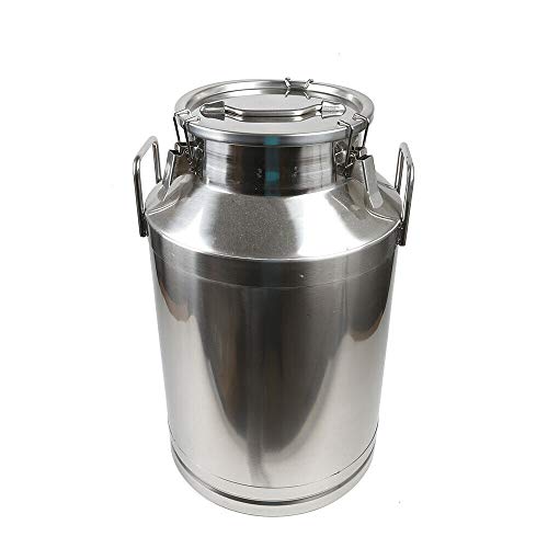 LOYALHEARTDY 15.85 Gallon Stainless Steel Milk Can Wine Pail with Sealed Lid, Airtight Storage Canister, Milk Transport Can, 60L - size: 60L