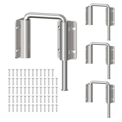 Sliding Door Loop Lock Latch, 2-3/8 Inch Door Latch Silver 4PCS - color: Silver-4 Pcs