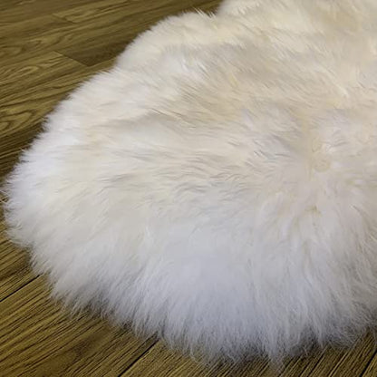 Champlus Genuine Australian Merino Sheepskin Rug, 2.3x3.3 ft Sheep Skin Fur Rug, Lambskin Area Rug, Single Pelt, White - size: 2'4" x 3'4" (Natural)