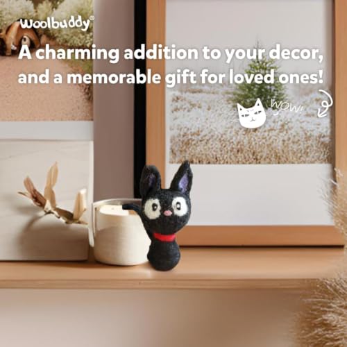 Woolbuddy Needle Felting Starter Kit (Black Cat) for Adults with DIY Tool - color: Black Cat