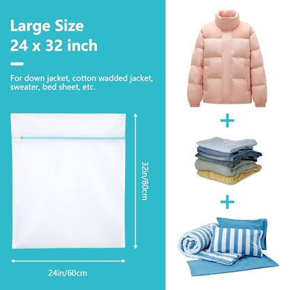 OTraki Mesh Laundry Bag for Delicates, 24 x 32 inch Large Mesh Delicates Bag for Washing Machine, Zippered Net Laundry Bag for Sweater Bed Sheet Blanket Toy College Dorm Don't Drying, Melting 140-176℉ - size: 24 x 32 inch