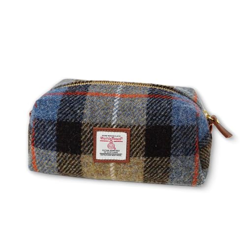 TAILORMAP Harris Tweed Wool Cosmetic Bag, Large Capacity Scottish Tartan Handmade Makeup Organizer, Stain-Resistant Travel Toiletry Pouch for Women （No.896） - color: No.896