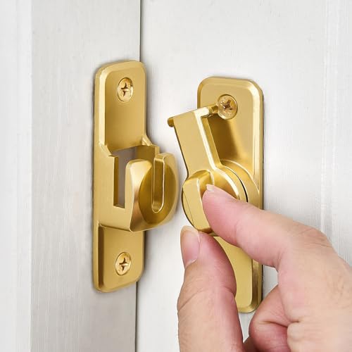 Gold 90/180 Degree Flip Latch,Zinc Alloy Barn Door Latch - color: Gold
