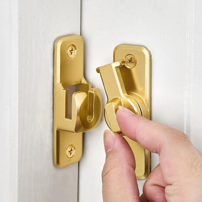 Gold 90/180 Degree Flip Latch,Zinc Alloy Barn Door Latch - color: Gold