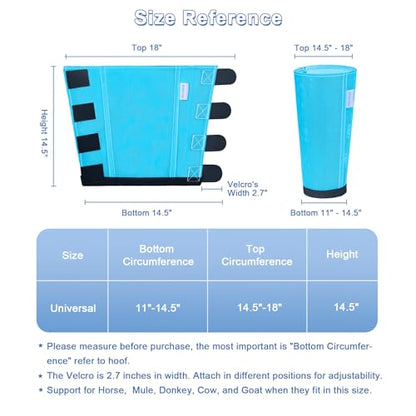 Fly Boots for Horses Set of 4, Loose Fitting Mesh Horse Fly Boots Leggings, Reduce-Stomping Adjustable Equine Leg Wraps & Socks, Stay Up Not Sag, No Rub (Sky Blue) - color: Sky Blue