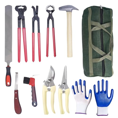 11pcs Farrier Tools Farrier kit Horse shoeing Tools Farrier Supplies Farrier Tools for Horses Cattle Sheep and Donkeys