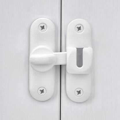 Matte White 90/180 Degree Barn Door Latches,Flip Gate Lock - color: Matte White