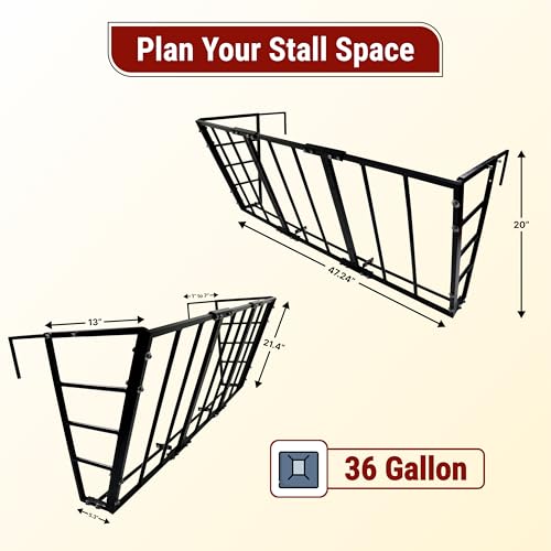 FEBTECH 36 Gallon Hay Feeder Wall Mount, Heavy-Duty Steel Horse Hay Feeders