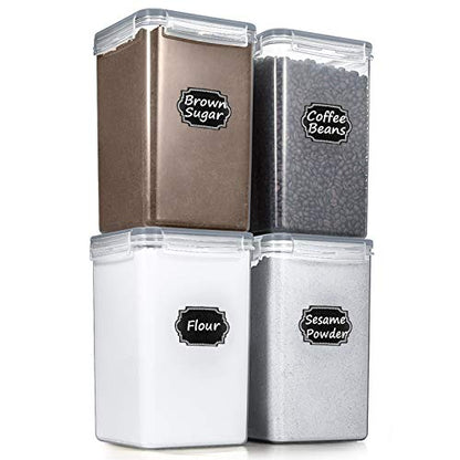 Wildone Flour Sugar Storage Containers 6.5L, 4 PCS, Gray - color: Gray, size: ['6.5L']