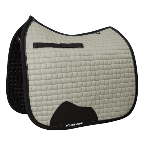 EQUINEWAVE Aria Soft Suede Dressage Saddle Pad – Breathable Moisture-Wicking Lining, Shock-Absorbing Cushion, Contoured Spine, English Horse Saddle Pad - color: Champagne