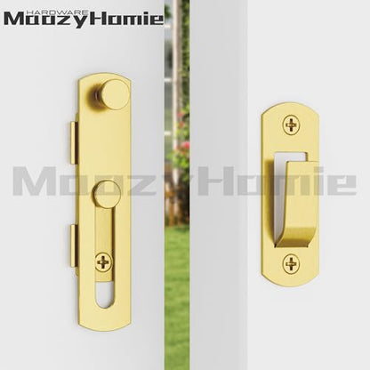 4 Inch Flip Latch Gate Latches, 180 Degree Flip Barn Door Lock Latch, Heavy Duty SUS304 Stainless Steel Flip Sliding Latch, Bolt Buckle Lock for Barn Wood Fence Sliding Doors, Gold, 2 Pack - color: Gold