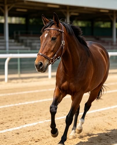 J7 Adjustable Full-Grain Leather Horse Halter with Breakaway Crown Padded Noseband & Cheek Straps Durable Everyday Halter for Training & Turnout