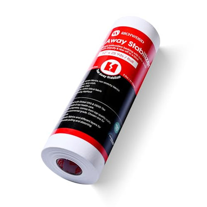 BAI Tear Away Stabilizer for Embroidery 2.0oz, 12"x25yd Roll | 2.0oz Enhanced Support, Cuttable Roll Format, Easy Tear Away, Faster Batch Production, Commercial Embroidery, Logos & Apparel - color: 12"x25yd roll