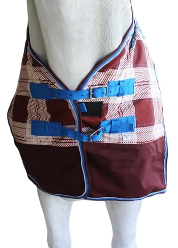 60" Horse Turnout Waterproof Winter Blanket Rain Sheet Light Winter 3B109 - color: Beige Plaid, size: 60 inches