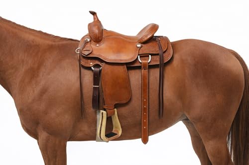 Horse Saddle 5" Wide Western Rawhide Covered Saddle Stirrups Tack 51217TN
