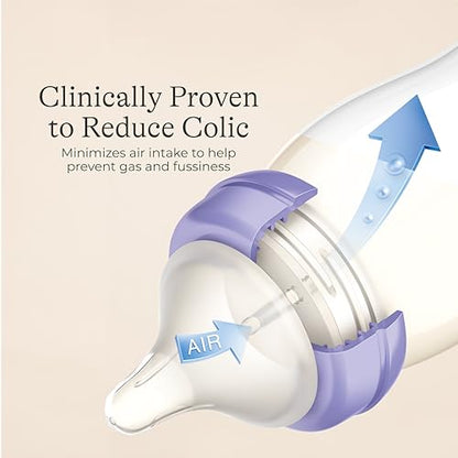 Lansinoh Anti-Colic Baby Bottles, 5 Ounces, 4 Count - style: 5 Ounce, S Flow, 4 Count