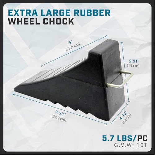 AFA Tooling 8T Heavy-Duty Wheel Chocks, 4 Pack, Two Pairs & Steel Handles - color: 4 Pack Extra Large