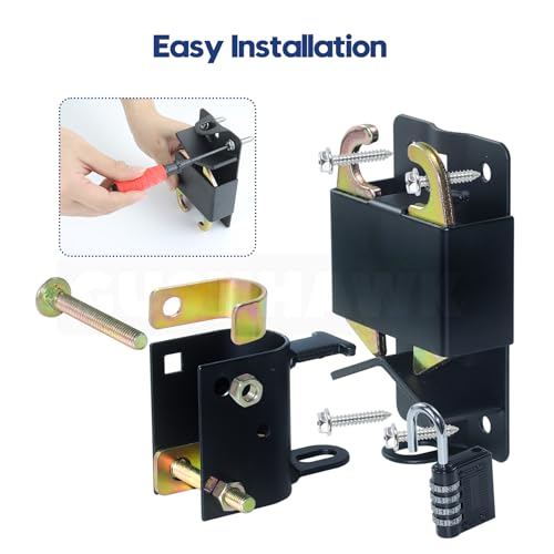2 Pack Mini Farm Gate Latch for Gates with 1-1/4" to 1-1/2" Tubes - color: 2x S16100700(Small Size Version 3"x 5")