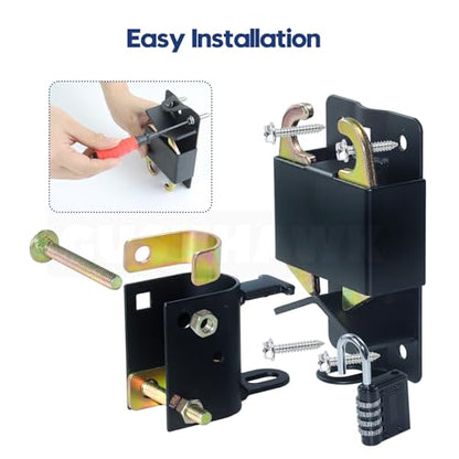 2 Pack Mini Farm Gate Latch for Gates with 1-1/4" to 1-1/2" Tubes - color: 2x S16100700(Small Size Version 3"x 5")