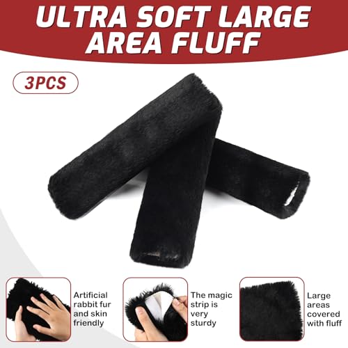 Fleece Halter Covers for Horses, Artificial Rabbit Fur Soft Padded - size: Black 11.8In